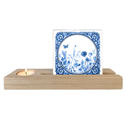 Delfts blauw bloemenveld