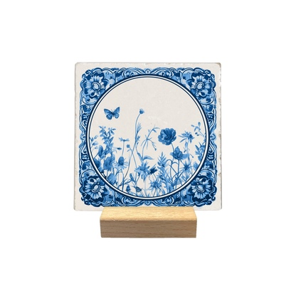 Delfts blauw bloemenveld