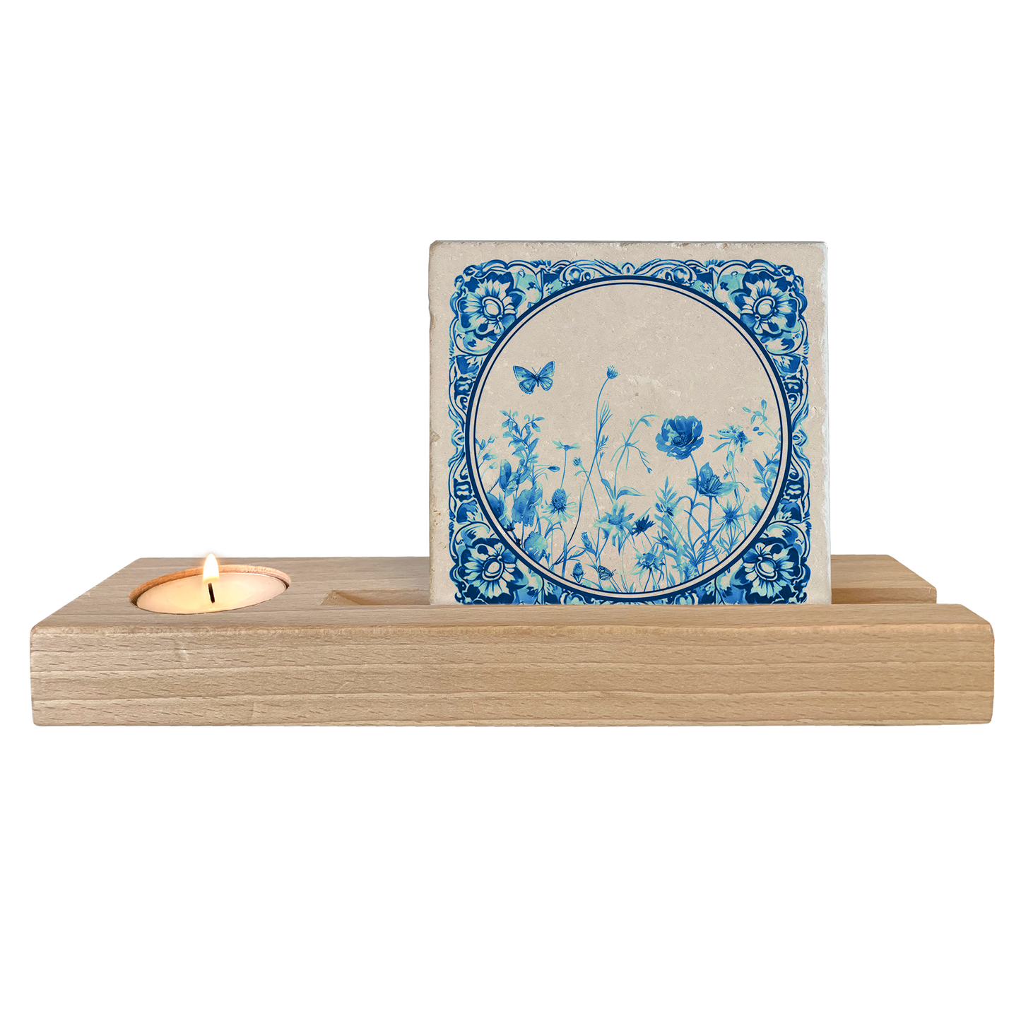 Delfts blauw bloemenveld