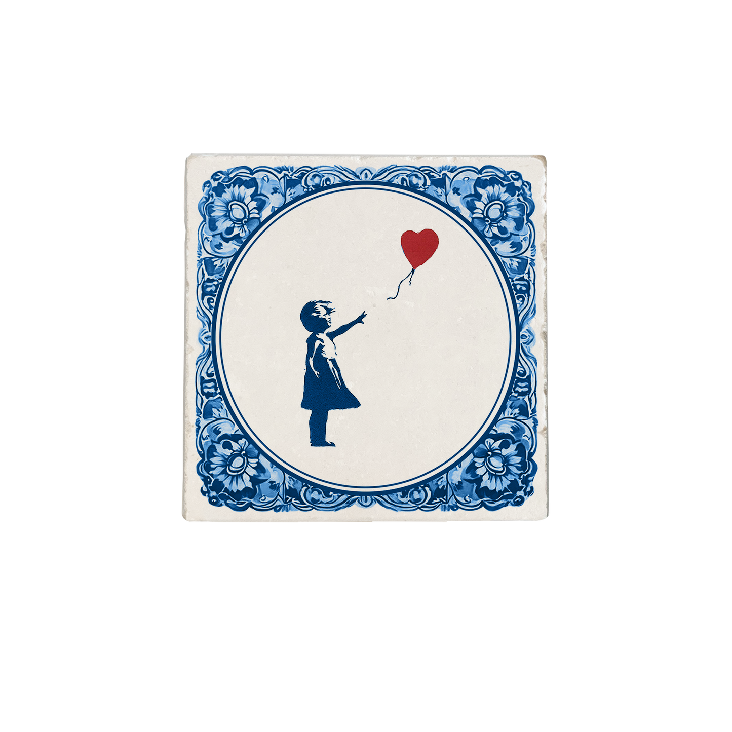 Delfts blauwe meisje met ballon