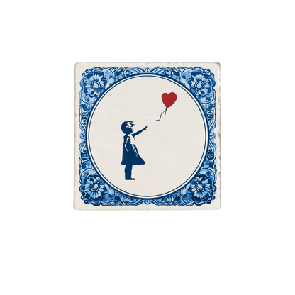 Delfts blauwe meisje met ballon