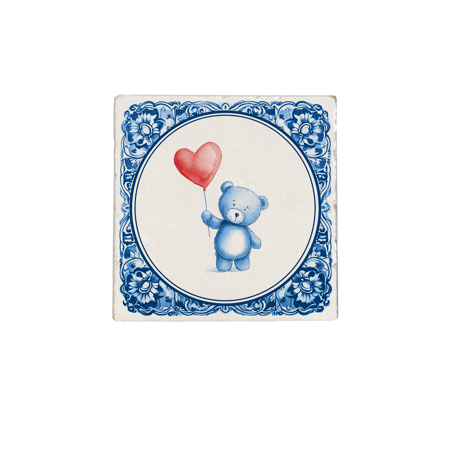 Delfts blauwe beer met ballon