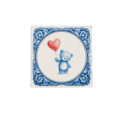 Delfts blauwe beer met ballon