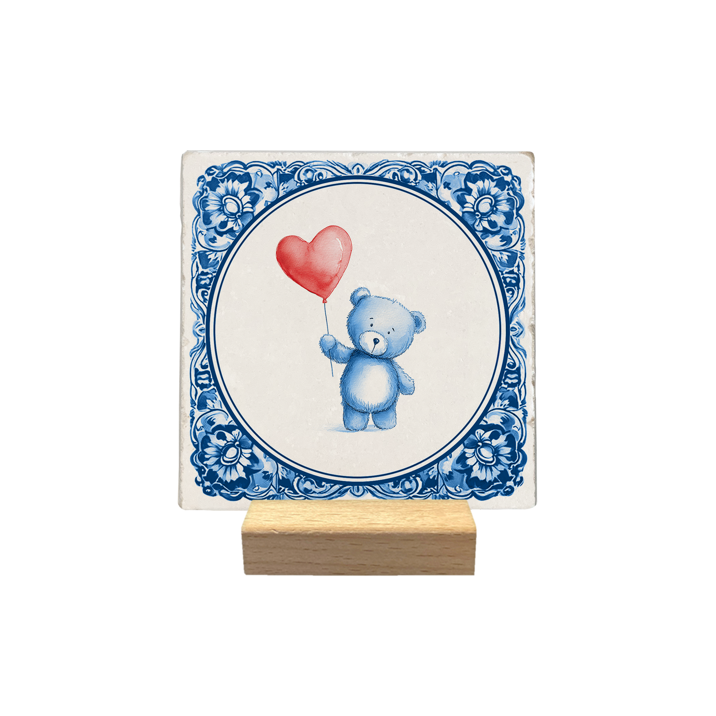 Delfts blauwe beer met ballon
