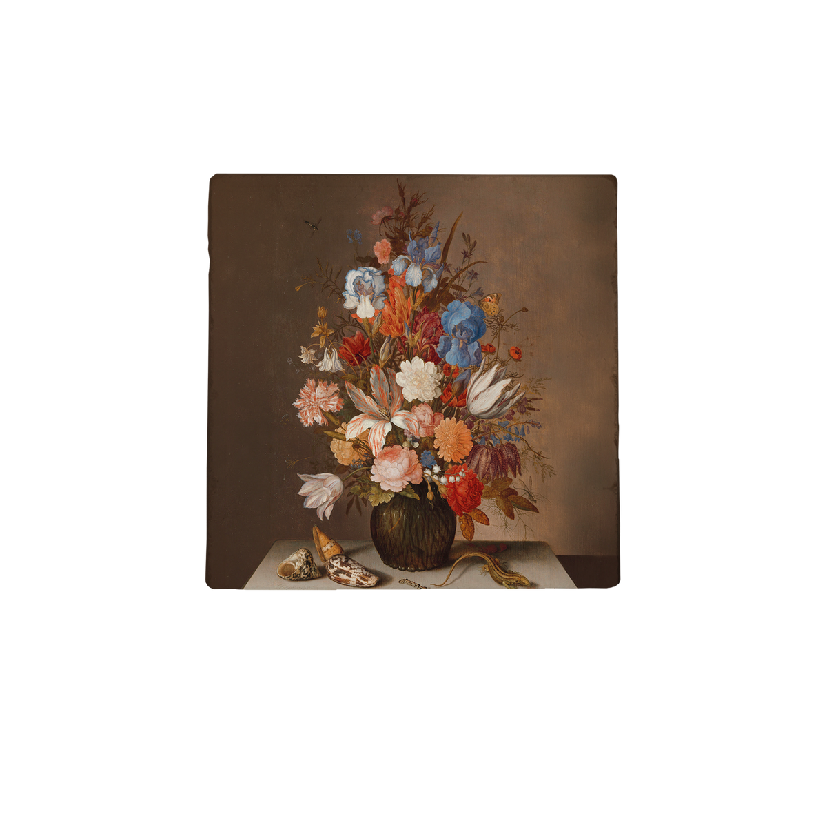 Bloemen met hagedis