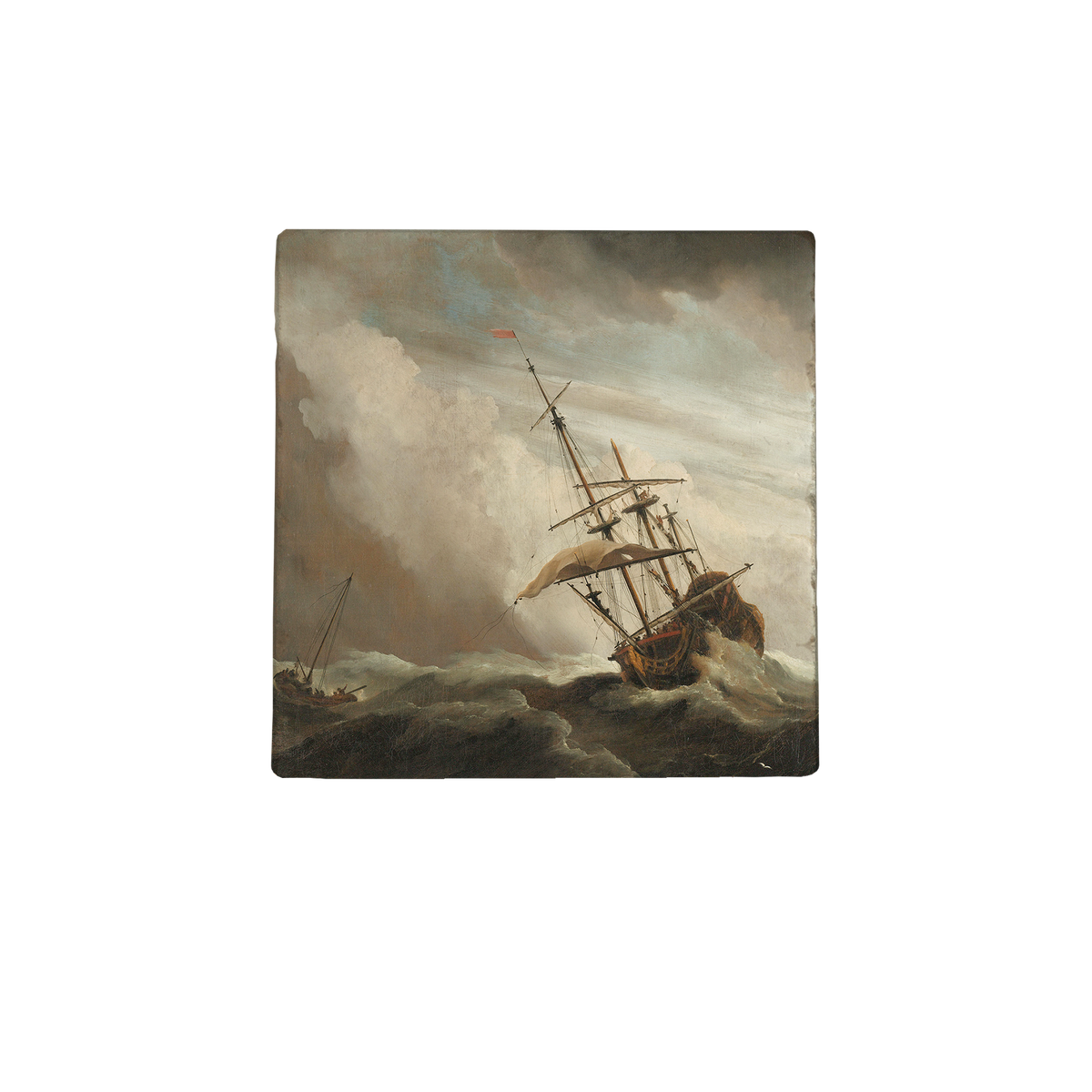 Schip op wilde zee