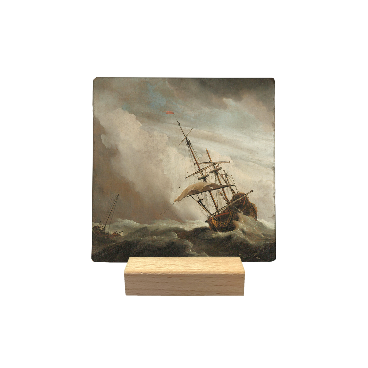 Schip op wilde zee