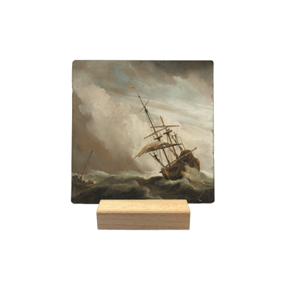 Schip op wilde zee