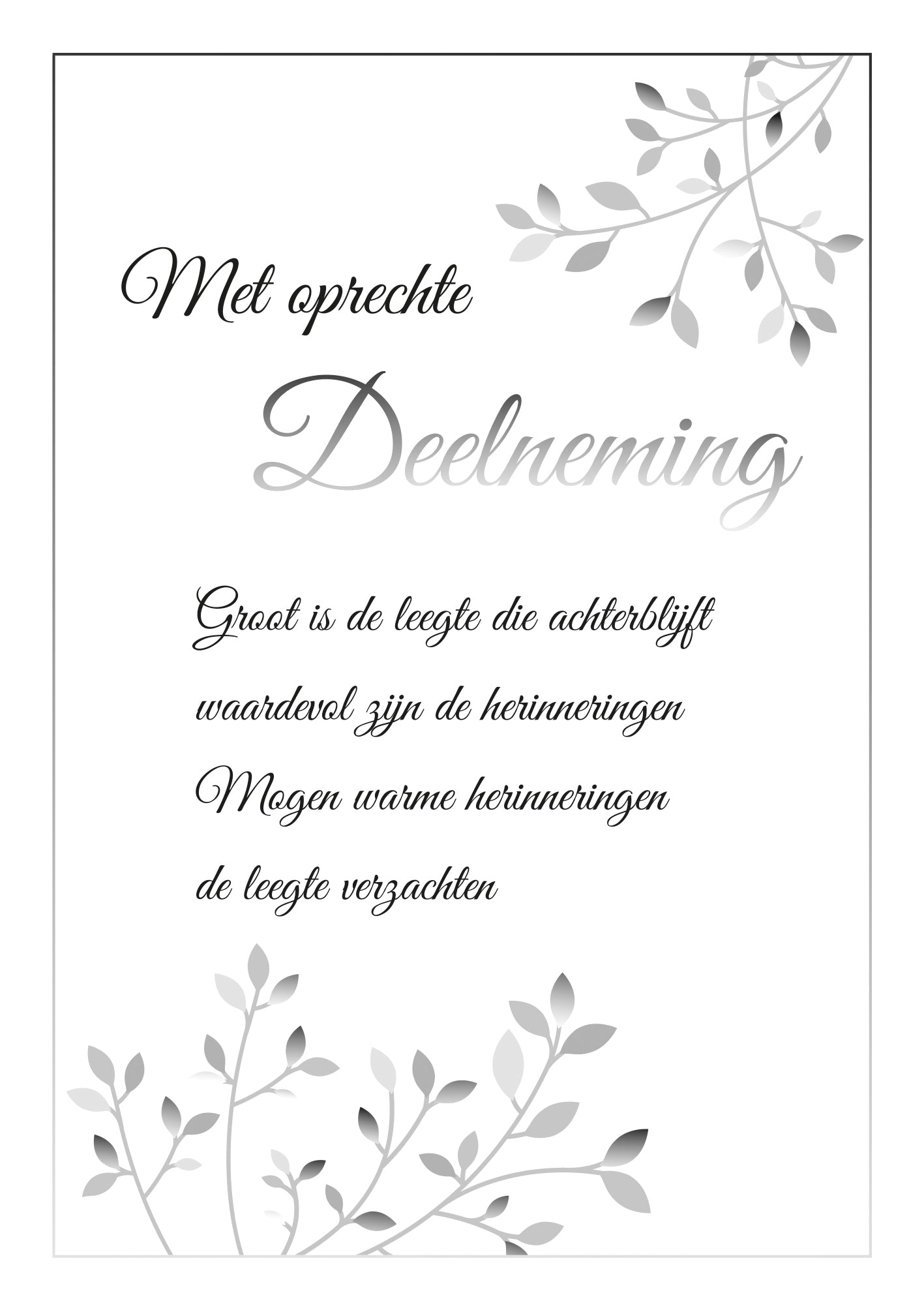 Met oprechte deelneming