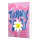 Thank you - Formaat: Standaard - Vorm: Staand - Bedankkaart - Op deze wenskaart staat de tekst: "Thank you" op een donkerroze achtergrond. - Snelwenskaart