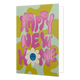 Happy new home - Formaat: Standaard - Vorm: Staand - Woningkaart - Op deze wenskaart staat de tekst: "Happy new home" op een donkergele achtergrond. - Snelwenskaart