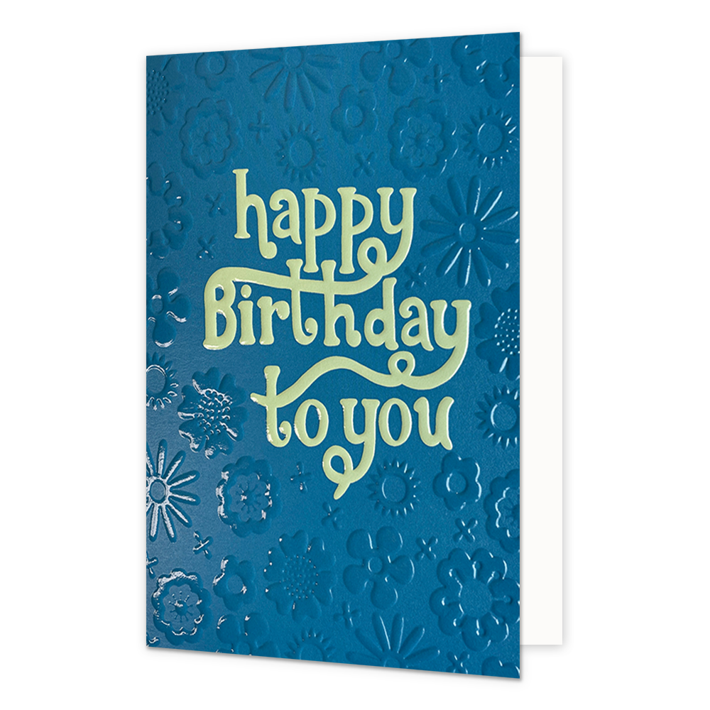 Happy birthday to you - Formaat: Normaal - Vorm: Staand - Verjaardagskaart - Op deze wenskaart staat de tekst: "Happy birthday to you". - Snelwenskaart