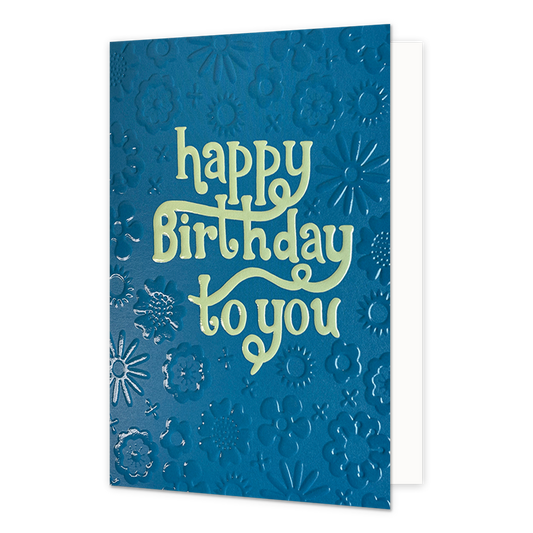 Happy birthday to you - Formaat: Normaal - Vorm: Staand - Verjaardagskaart - Op deze wenskaart staat de tekst: "Happy birthday to you". - Snelwenskaart