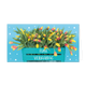 Fijne verjaardag - Formaat: Groot - Vorm: Liggend - Verjaardagskaart - Op deze wenskaart staat een blauwe krat met daarop de tekst: "Fijne verjaardag". In de krat liggen geel/rode tulpen. - Snelwenskaart