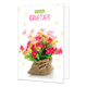 Lieve groetjes - Formaat: Standaard - Vorm: Staand - Denken aan kaart - Op deze wenskaart staan bloemen in de kleuren roze en geel met daarboven de tekst: "Lieve groetjes". - Snelwenskaart