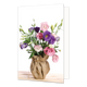 Bloemenboeket - Formaat: Standaard - Vorm: Staand - Blanco kaart - Op deze wenskaart staat een bloemenboeket in de kleuren paars, roze, wit en groen. - Snelwenskaart