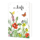 Veel liefs - Formaat: Standaard - Vorm: Staand - Vriendschapskaart - Op deze wenskaart staan bloemen in de kleuren rood, roze, geel en groen met vlinders. Daarboven staat de tekst: "Veel liefs". - Snelwenskaart