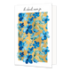 Ik denk aan je - Formaat: Standaard - Vorm: Staand - Denken aan kaart - Op deze wenskaart staan blauwe bloemen en takjes, op een gouden achtergrond. Boven de illustratie staat de tekst: "Ik denk aan je". - Snelwenskaart