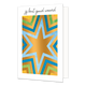 Jij bent goud waard - Formaat: Standaard - Vorm: Staand - Complimentenkaart - Op deze wenskaart staan sterren in de kleuren blauw, groen, geel en goud. Boven de illustratie staat de tekst: "Jij bent goud waard". - Snelwenskaart