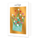 Veel liefs - Formaat: Normaal - Vorm: Staand - Vriendschapskaart - Op deze wenskaart staat een envelop waar bloemen uit komen met groene takken, op een gouden achtergrond. Boven de illustratie staat de tekst: "Veel liefs". - Snelwenskaart