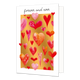 Forever and ever - Formaat: Normaal - Vorm: Staand - Liefdeskaart - Op deze wenskaart staan hartjes in diverse kleuren rood en roze, op een gouden achtergrond. Boven de illustratie staat de tekst: "Forever and ever". - Snelwenskaart