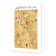 Gefeliciteerd van ons - Formaat: Standaard - Vorm: Staand - Felicitatiekaart - Op deze wenskaart staan slingers in de kleuren paars, blauw, groen, roze, geel en oranje, op een gouden achtergrond. Boven de illustratie staat de tekst: "Gefeliciteerd van ons". - Snelwenskaart