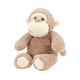 Baby knuffel aapje - Deze zittende knuffel aap heeft een lichtbruine kleur met crème accenten. Het gezicht is crème van kleur, met geborduurde bruine ogen en een neus, en een klein lachend mondje. De binnenkant van de oren en de onderkant van de voeten zijn ook crème. - Snelwenskaart