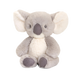 Baby knuffel koala - Deze zittende knuffel koala is uitgevoerd in de kleuren grijs en crème. Het lichaam en de achterkant van de grote oren zijn grijs, terwijl de borst, de binnenkant van de oren en de snuit crème gekleurd zijn. Het gezichtje heeft donkere, geborduurde kraalogen en een grote, donkergrijze neus. De onderkant van de voeten is ook donkergrijs. - Snelwenskaart