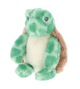 Baby knuffel schildpad - Deze zittende knuffel schildpad heeft een lijfje in een mintgroene kleur met donkerdere vlekjes. Het buikje is uitgevoerd in een effen crèmekleur. Het schild op de rug is lichtbruin en heeft ook de donkerdere vlekjes. Het kopje is effen mintgroen, met donkere kraalogen. - Snelwenskaart
