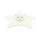 Baby knuffeldoekje beertje - Deze knuffeldoek heeft een platte, stervormige basis in een gebroken witte kleur. In het midden is het hoofd van een beer bevestigd. Dit berenhoofd is gebroken wit van kleur, met grijze ogen, een grijze neus en een subtiel geborduurd lachend mondje. - Snelwenskaart