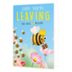 Sorry you're leaving you will bee missed - Formaat: Groot - Vorm: Staand - Afscheidskaart - Op deze wenskaart zie je één grote bij en een aantal kleine bijen. Ze vliegen over roze bloemen heen. Bovenin de kaart staat de tekst 'Sorry you're leaving you will bee missed'. - Snelwenskaart