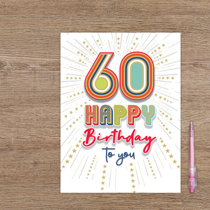 XL kaart - 60 happy birthday to you