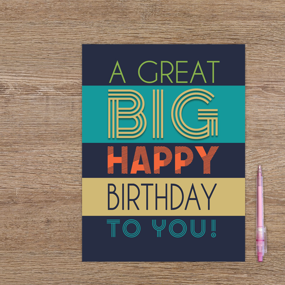 XL kaart - A great big happy birthday