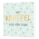 Een knuffel voor elke traan - Formaat: Standaard - Vorm: Vierkant - Condoleance kaart - Op deze wenskaart staan hartjes in de kleuren wit en groen, op een mintgroene achtergrond. In het midden staat de tekst: "Een knuffel voor elke traan". - Snelwenskaart