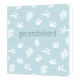 Gecondoleerd - Formaat: Standaard - Vorm: Vierkant - Condoleance kaart - Op deze wenskaart staan witte blaadjes op een lichtblauwe achtergrond. In het midden staat de tekst: "Gecondoleerd". - Snelwenskaart