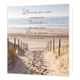 Life brings tears, smiles and memories - Formaat: Normaal - Vorm: Vierkant - Condoleance kaart - Op deze wenskaart staan duinen waarvanuit voetstappen via het zand richting de zee lopen. Boven de illustratie staat de tekst: "Life brings tears, smiles and memories. The tears dry, the smiles fade. But the memories live on forever". - Snelwenskaart