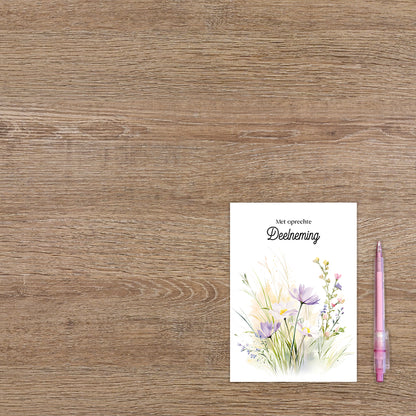 Met oprecht deelneming