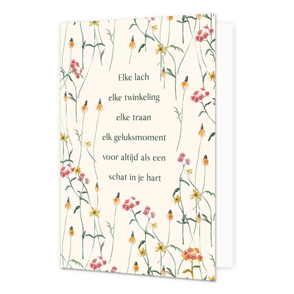 Elke lach elke twinkeling elke traan