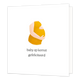 Baby op komst gefeliciteerd - Formaat: Standaard - Vorm: Vierkant - Geboortekaart - Op deze wenskaart staat een vrouw die zwanger is en haar handen op haar buik houdt, op een witte achtergrond. Daaronder staat de tekst: "Baby op komst gefeliciteerd". - Snelwenskaart