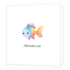 Offishially cute - Formaat: Standaard - Vorm: Vierkant - Liefdeskaart - Op deze wenskaart staat een gekleurde vis met daaronder de tekst: "Offishially cute". - Snelwenskaart