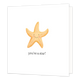 You're a star - Formaat: Standaard - Vorm: Vierkant - Complimentenkaart - Op deze wenskaart staat een oranje zeester op een witte achtergrond met daaronder de tekst: "You're a star". - Snelwenskaart