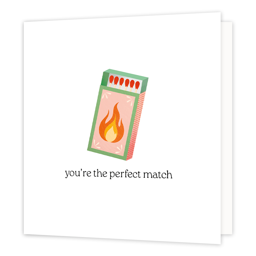You're the perfect match - Formaat: Normaal - Vorm: Vierkant - Liefdeskaart - Op deze wenskaart staat een - Snelwenskaart