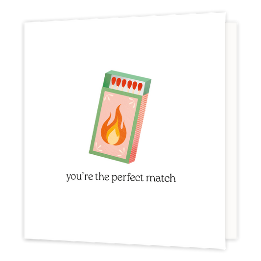 You're the perfect match - Formaat: Normaal - Vorm: Vierkant - Liefdeskaart - Op deze wenskaart staat een - Snelwenskaart