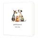 Gefeliciteerd van ons - Formaat: Standaard - Vorm: Vierkant - Felicitatiekaart - Op deze wenskaart staan twee honden en een kat op een witte achtergrond met daaronder de tekst: "Gefeliciteerd van ons". - Snelwenskaart