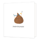 Joepie de poepie - Formaat: Standaard - Vorm: Vierkant - Felicitatiekaart - Op deze wenskaart staat een drolletje met slingers op een witte achtergrond. Daaronder staat de tekst: "Joepie de poepie". - Snelwenskaart
