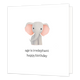 Age is irrelephant happy birthday - Formaat: Standaard - Vorm: Vierkant - Verjaardagskaart - Op deze wenskaart staat een olifant met daaronder de tekst: "Age is irrelephant happy birthday". - Snelwenskaart