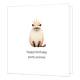 Happy birthday party animal - Formaat: Normaal - Vorm: Vierkant - Verjaardagskaart - Op deze wenskaart staat een kat met een gouden kroon met daaronder de tekst: "Happy birthday party animal". - Snelwenskaart