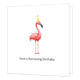 Have a flamazing birthday - Formaat: Standaard - Vorm: Vierkant - Verjaardagskaart - Op deze wenskaart staat een flamingo met een feesthoedje. Daaronder staat de tekst: "Have a flamazing birthday". - Snelwenskaart