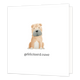 Gefeliciteerd ouwe - Formaat: Klein - Vorm: Vierkant - Felicitatiekaart - Op deze wenskaart staat een getekende Shar-Pei pup afgebeeld die recht vooruit kijkt. De hond heeft een beige vacht, een grijsachtig snuitgedeelte en is zittend weergegeven op een witte achtergrond. Onder de illustratie van de hond staat de tekst "gefeliciteerd ouwe" in zwarte letters. - Snelwenskaart