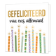 XL - Gefeliciteerd van ons allemaal - Formaat: Groot - Vorm: Vierkant - Felicitatiekaart - Op deze wenskaart staan kaarsen die versiert zijn met stippen en strepen, op een witte achtergrond. Boven de illustratie staat de tekst: "Gefeliciteerd van ons allemaal". - Snelwenskaart